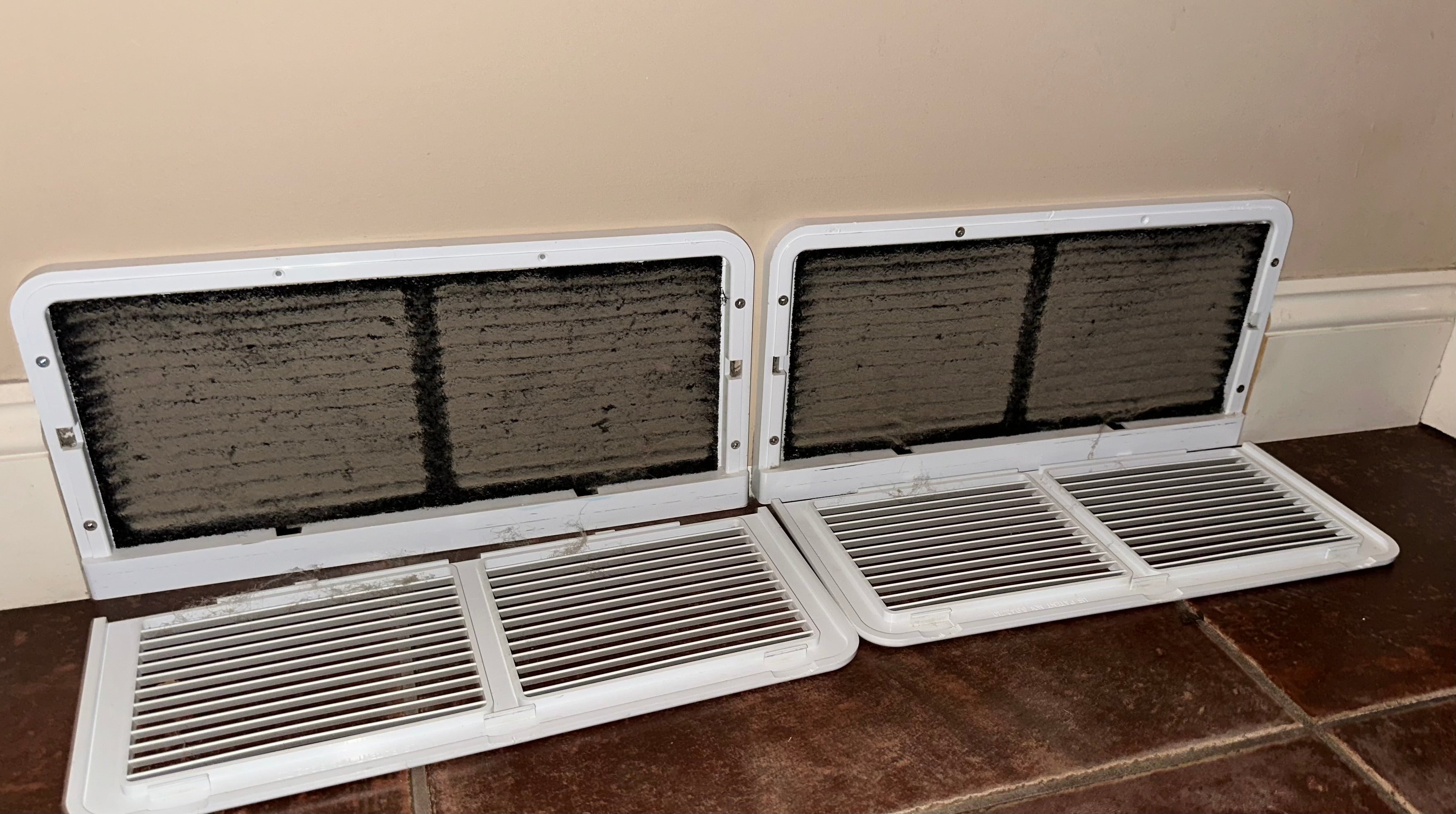 Register Filters and Return Air Vent Filters for Baseboard Air Return Grilles